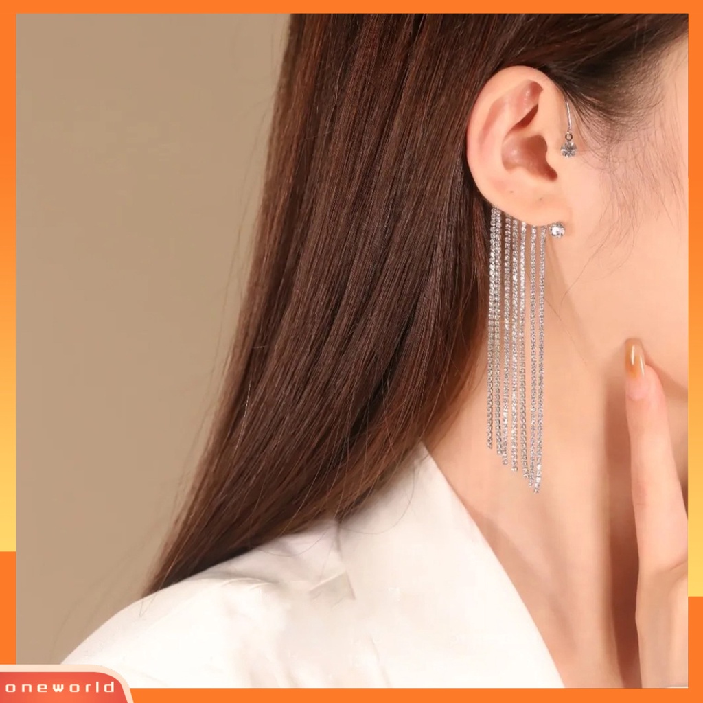 [WOD] 1pc Klip Anting Jumbai Berlian Imitasi Lady Simple Electroplating Ear Cuff Untuk Pernikahan