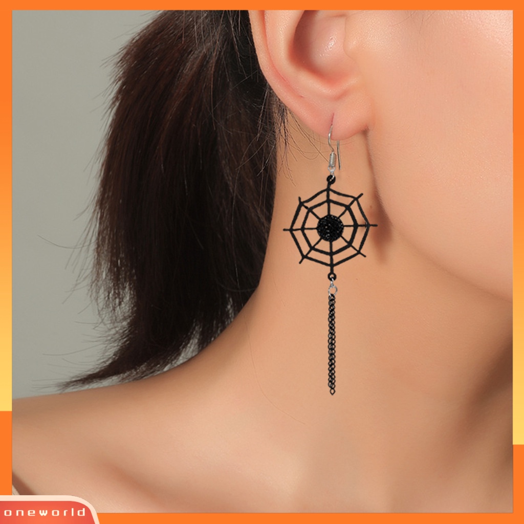 [WOD] 1pasang Anting Halloween Semua Pertandingan Indah Hias Spider Web Anting Fashion Untuk Pesta