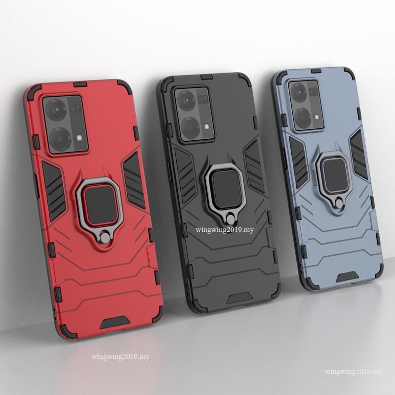 Shockproof Armor Case Untuk OPPO Reno7 4G Cases Stand Holder Magnetic Phone Back Cover Untuk Reno7 4G F12 Pro Fundas