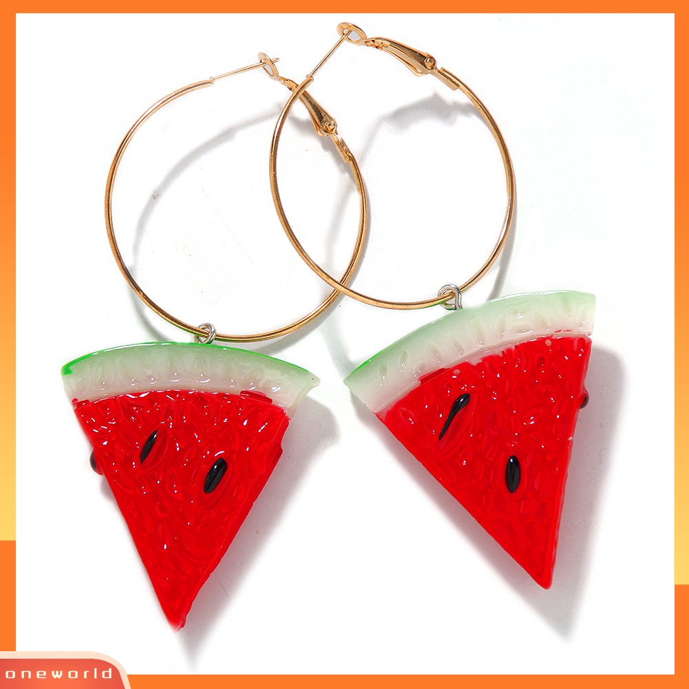 [WOD] Wanita Manis Semangka Strawberry Lemon Buah Menjuntai Hoop Earrings Perhiasan Hadiah