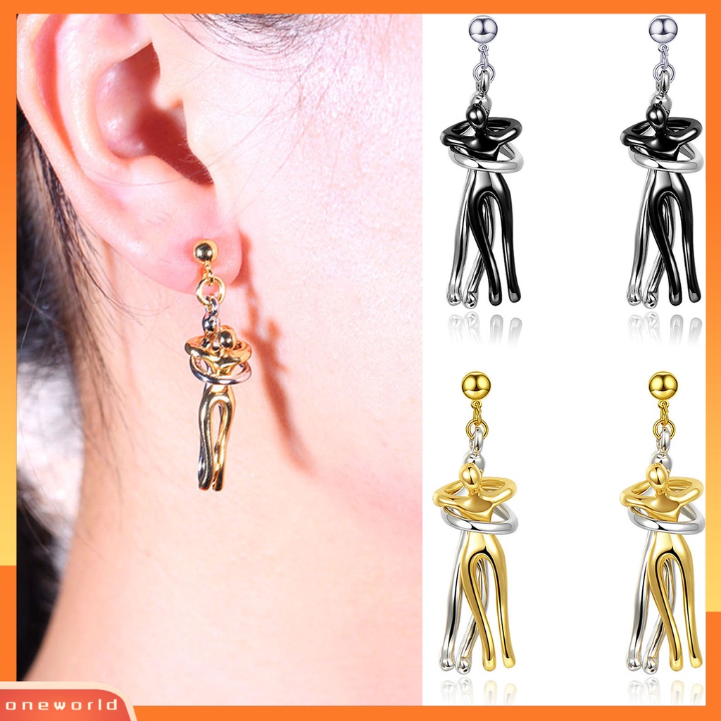 [WOD] Anting Telinga Menjuntai Pasangan Hugging Perhiasan Geometri Electroplating Earrings Untuk Pacaran