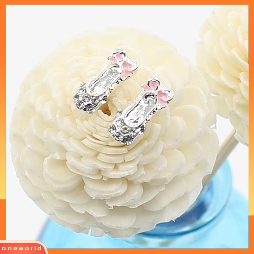 [WOD] Wanita Lucu Ikatan Simpul Sepatu Balet Bentuk Telinga Studs Fashion Shiny Earrings Jewelry