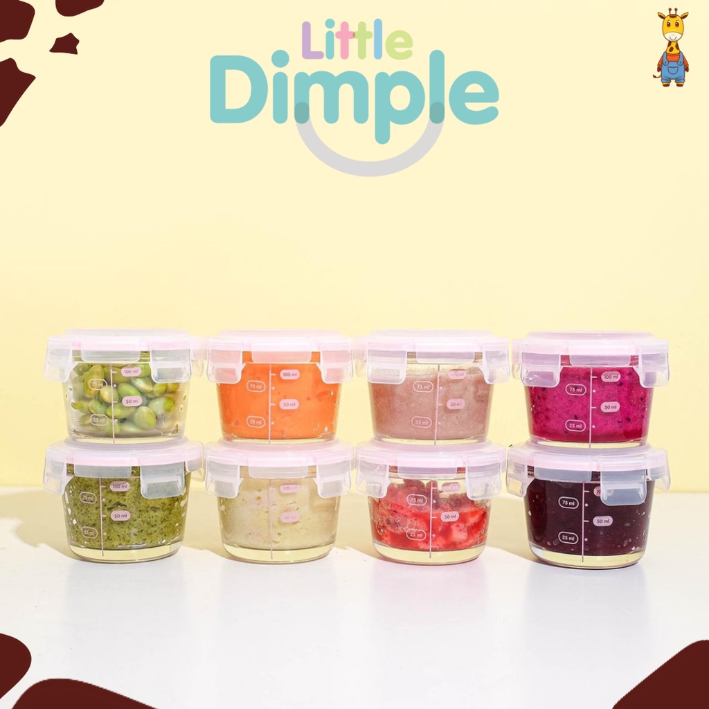 Little Dimple Mini Food Container Round (Pink)