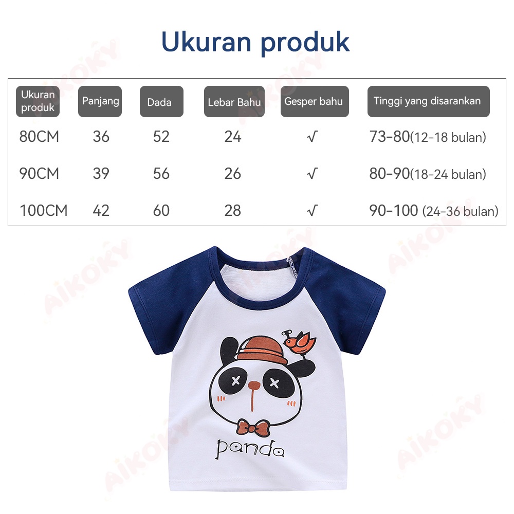 Aikoky 1-4 Tahun Baju Kaos Anak Bayi Laki Laki / Tshirt Anak