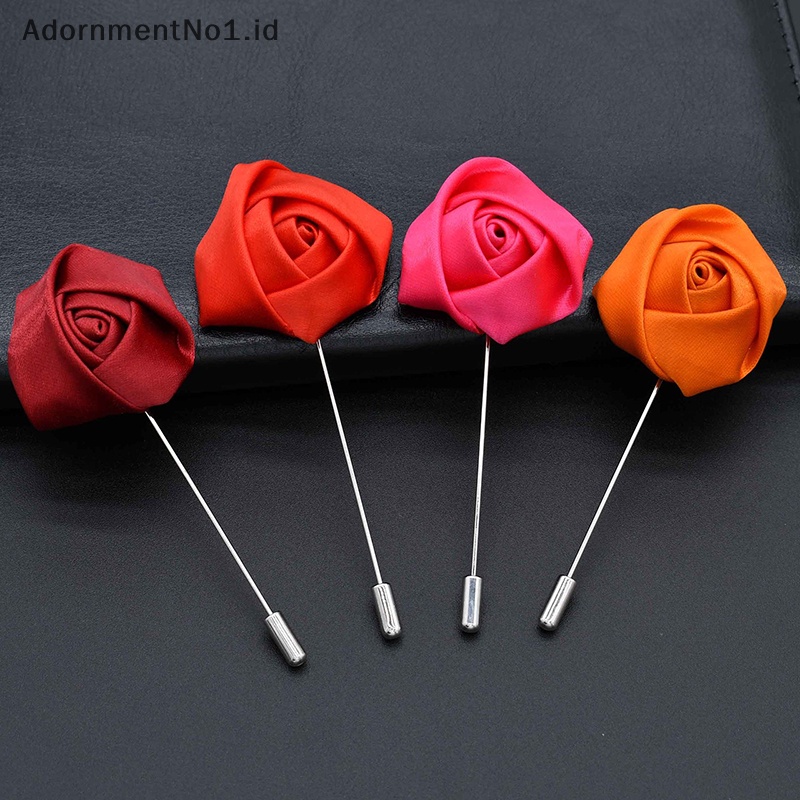 [AdornmentNo1] Groomsmen Boutonniere Wedding Korsase Pria Bros Pin Burdy Sutra Bunga Mawar [ID]