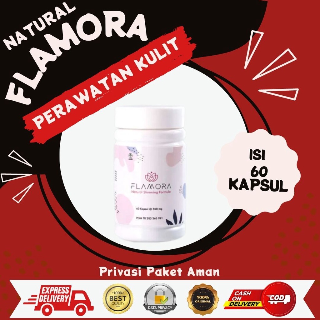 Kapsul Pelangsing FLAMORA Natural Slimming Formula Melangsingkan Tubuh Sekaligus Mencerahkan Kulit_K