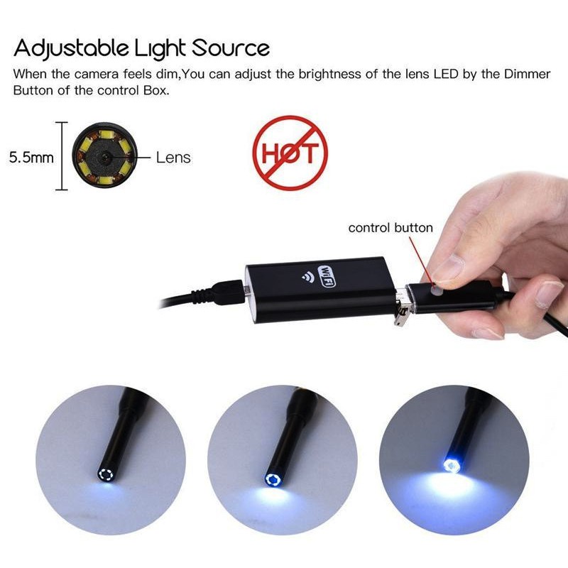 421 Visual USB WiFi LED Light Endoscope with Ear Cleaning Spoon