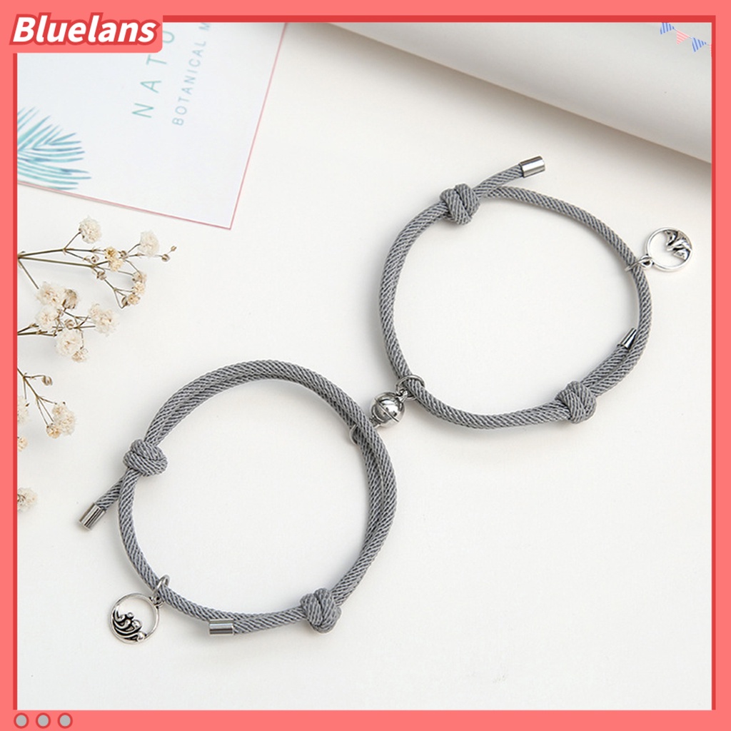 [BLS] 2pcs ic Gelang Adjustable Pasangan Hadiah Paduan Pasangan Tali Braided Bracelet Untuk Pasangan