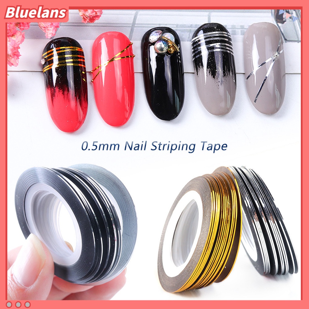 [BLM] 10pcs Stiker Kuku Indah DIY Ringan Nail Striping Tape Sticker Untuk Wanita