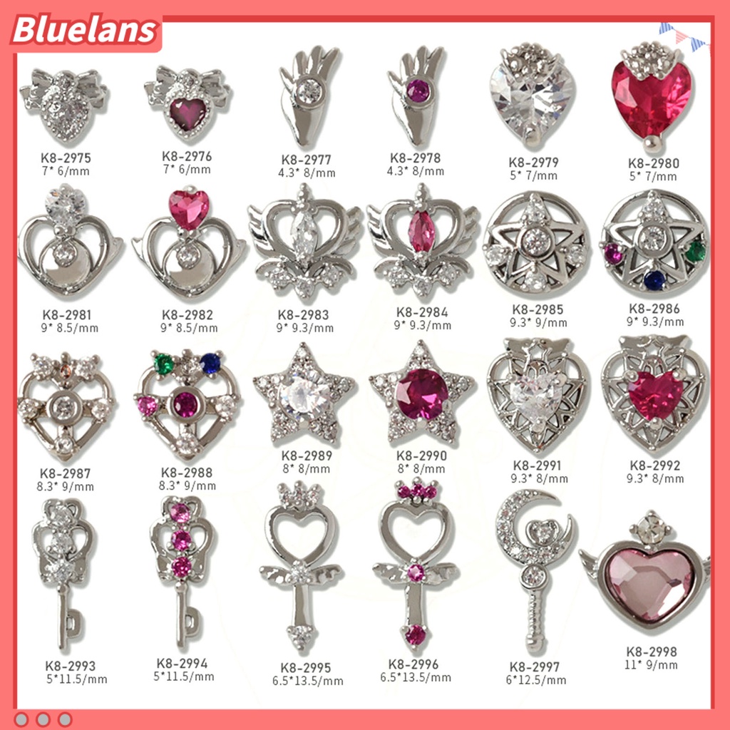 [BLM] Hiasan Kuku Sparkling Bentuk Indah Anti-Oksidasi Mempesona Efek Visual Mudah Diterapkan Paduan Dekoratif 3D Gaya Sailor Moon DIY Manicure Jewelry Perlengkapan Kuku