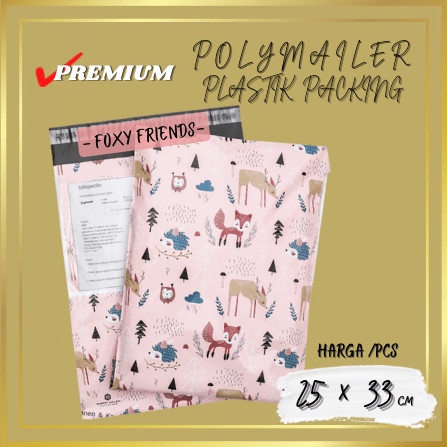 

[SC] AMPLOP BAG POLYMAILER PLASTIK PACKING OLSHOP MOTIF FOXY FRIENDS 25x33 - 25CM x 33CM, FOXY FRIENDS