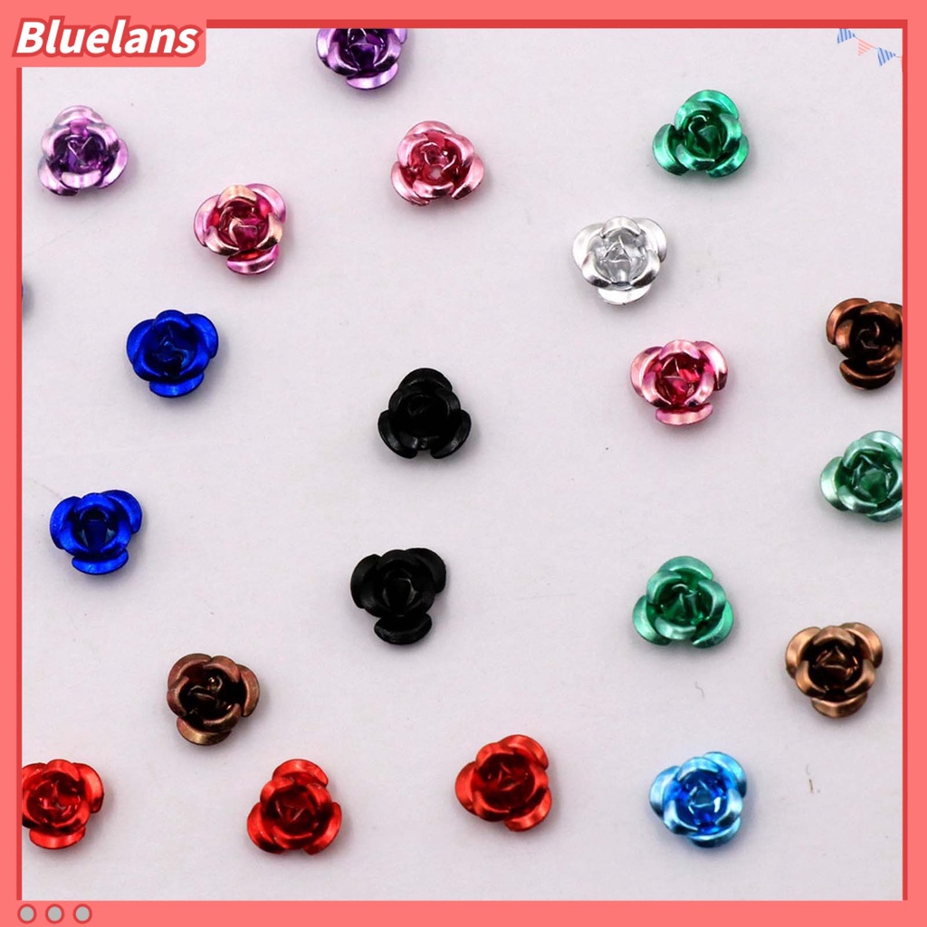 [BLM] 1kotak Flower Nail Art Anti Karat Anti Jatuh Novel 3D Stud Kuku Bunga Bahan Metal Untuk Kuku