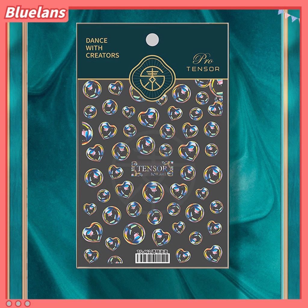 [BLM] Stiker Gelembung Kuku Ukiran Lem Belakang Ultra Tipis Lucu 5D Transparan Fashion Nail Art Design Sticker Untuk Manicure