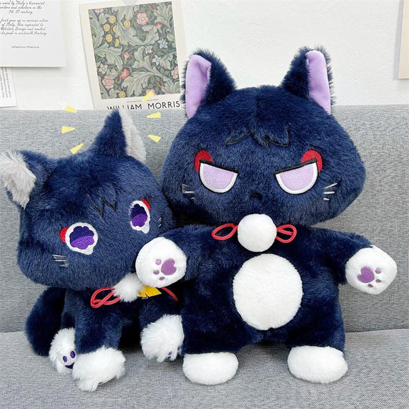 Genshin Impact Scaramouche Wandererer Cat Plush Stuff Boneka Mainan Boneka Lembut Kunikuzushi Scarameow Mainan Mewah