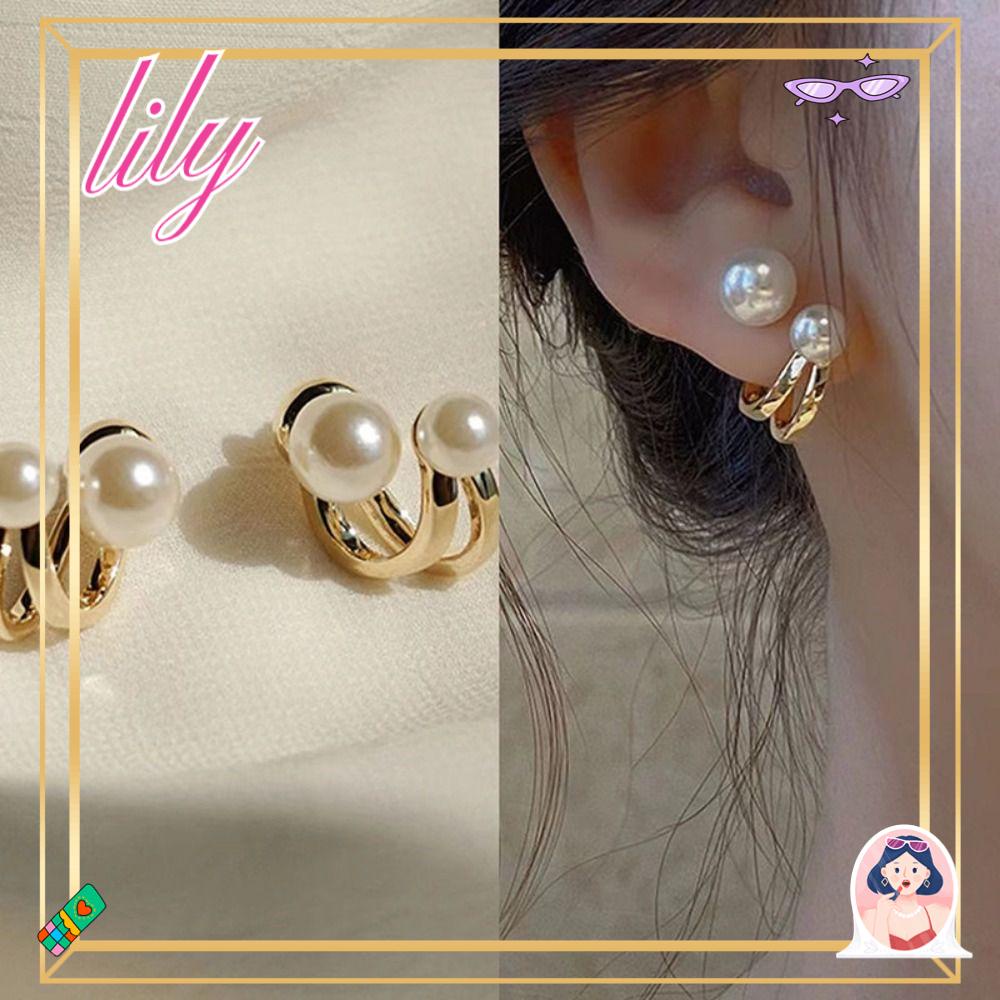 Lily Pearl Earrings Aksesoris Fashion Trendy Untuk Wanita Perempuan Perhiasan Elegan