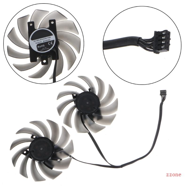 Zzz 2PCS 4Pin Cooler Fans Radiator Kartu Grafis Untuk RTX2060S GTX1660 1660ti 1660S GPU Pendingin