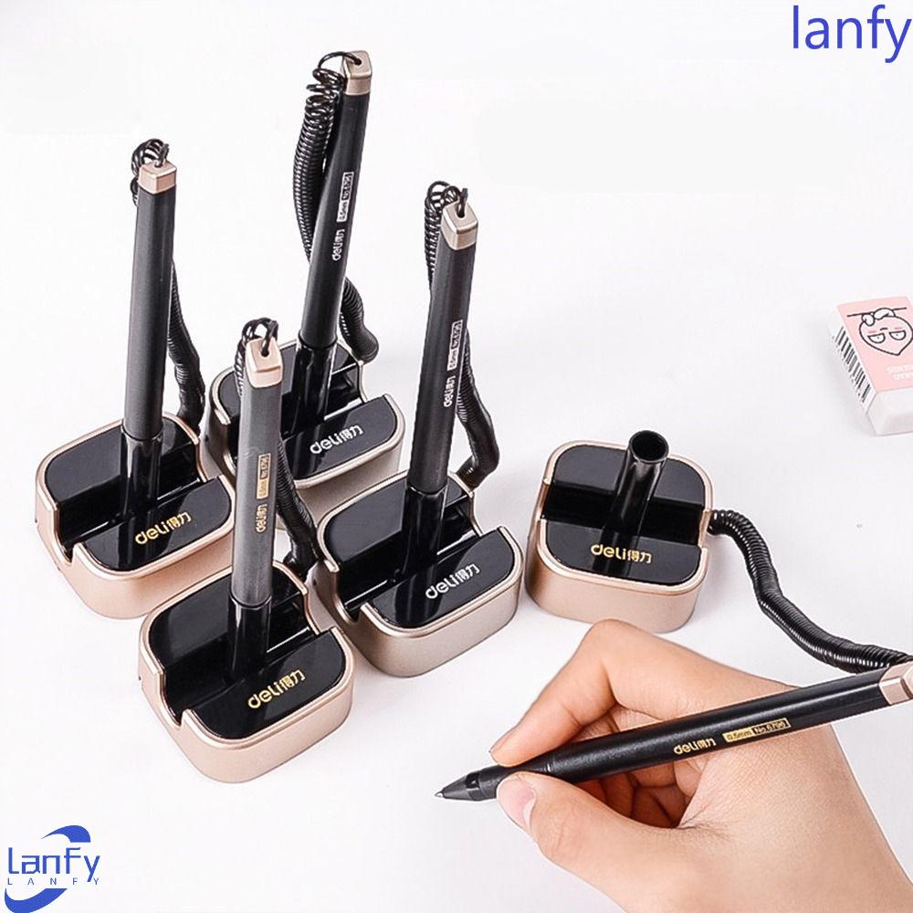 Lanfy Base Stand Counter Pens Pastable 0.5mm Rumah Sakit Bank Tinta Hitam Alat Tulis Hadiah Tempat Kerja Menulis Pena Netral