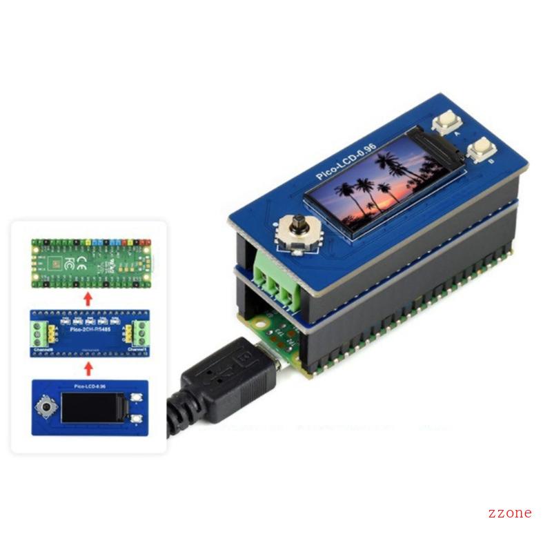 Zzz 2-Channel RS485 Modul Extension Board UART Ke RS485 Untuk Raspberry Pi Pico SP3485 Transceiver Standar Pico Header