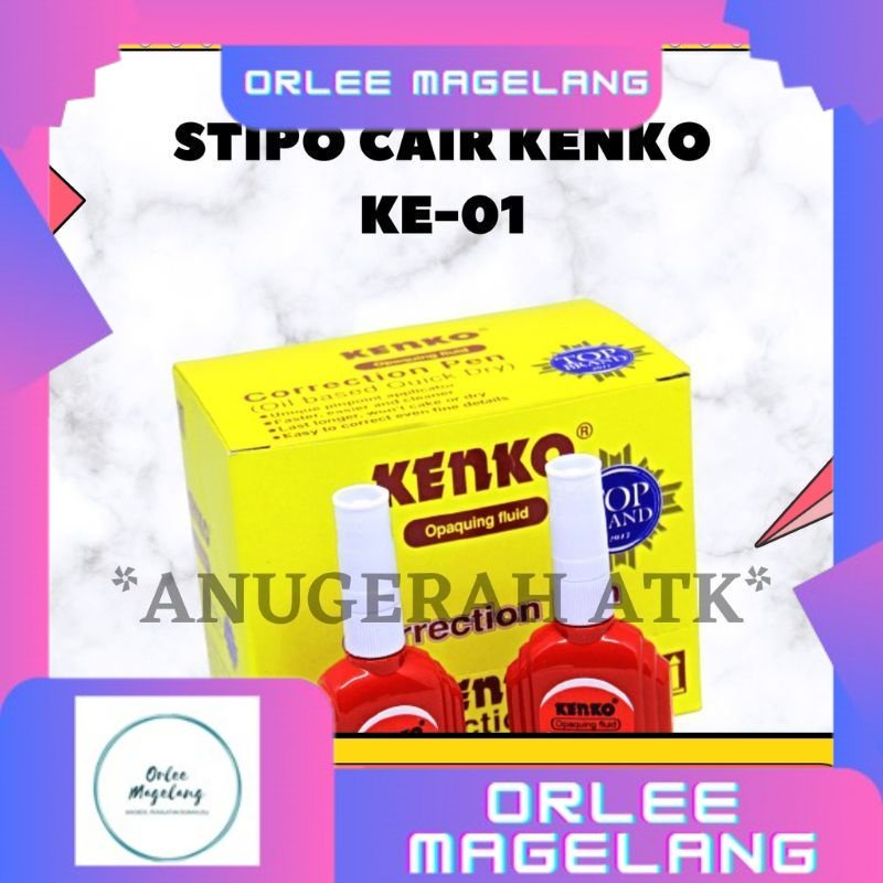 

STIPO CAIR KENKO BESAR, (1 pcs) tip ex plastik cair, cocok untuk sekolah dan perkantoran