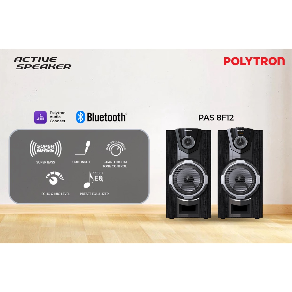 Khusus Jatim Speker Aktif Bluetooth Polytron 8F12 Garansi Resmi