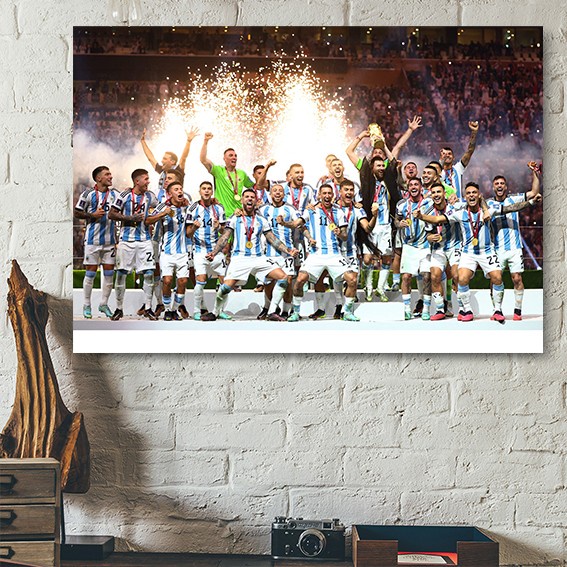 Poster Lionel Messi Argentina World Cup 2022 Winners Piala Dunia 7