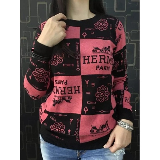 atasan rajut wanita motif hermess atasan rajut/