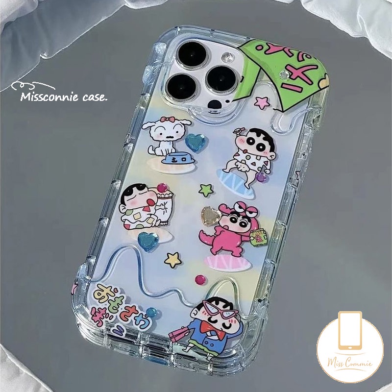 IPHONE Casing Es Krim 3D Hello Kitty Pochacco Kuromi Lucu Kompatibel Untuk Iphone11 12 13 14 Pro Max XR 7Plus X7 8 Plus XS Max SE 2020kartun Crayon Shin-chan Lembut TPU Cover