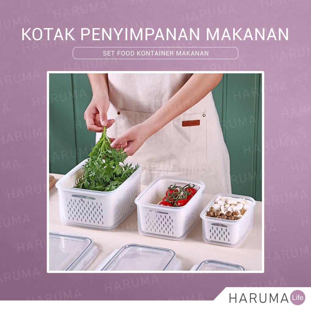 Set Food Kontainer Box / Set (3pcs)Kotak Penyimpanan Makanan Kulkas / Kontainer Makanan Kulkas