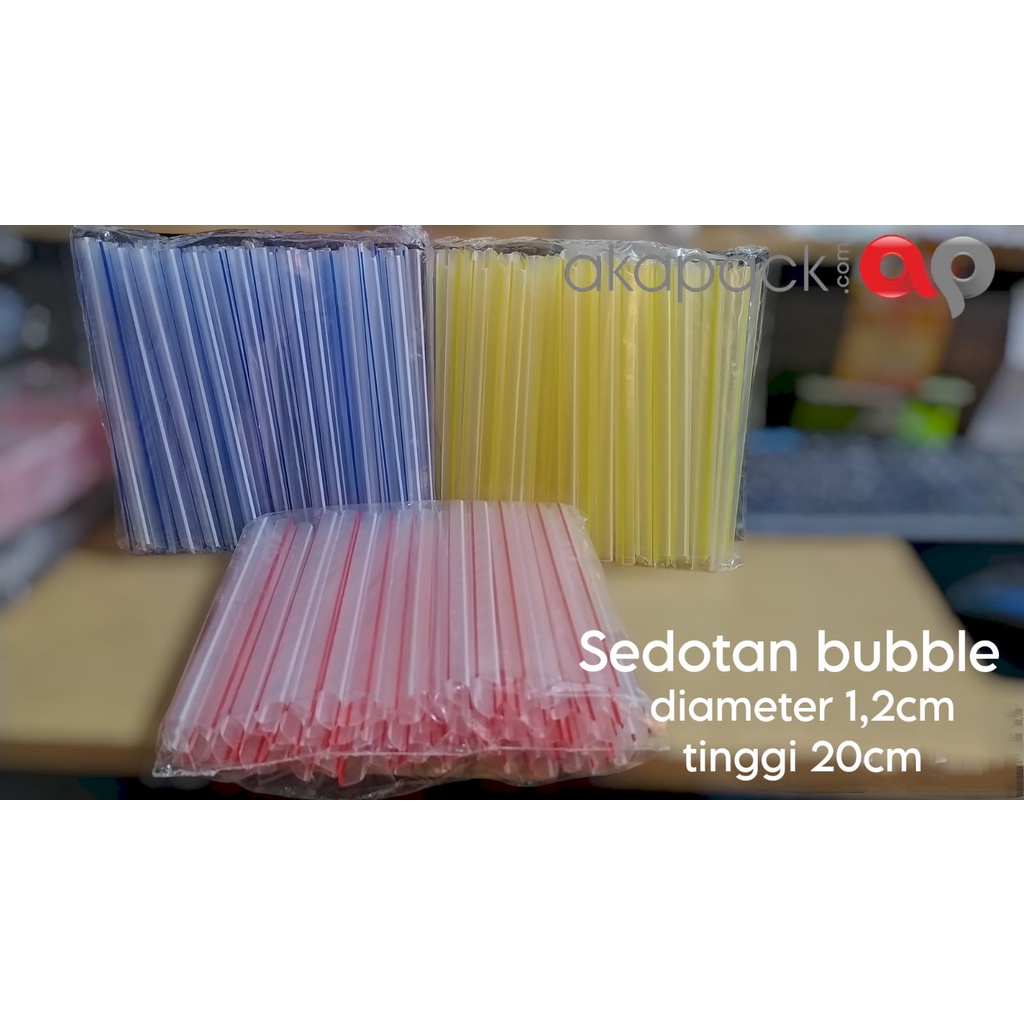 SEDOTAN Bubble Warna/i Lancip 12mm / Sedotan Plastik Besar Bahan Tebal BEST SELLER isi 70pc