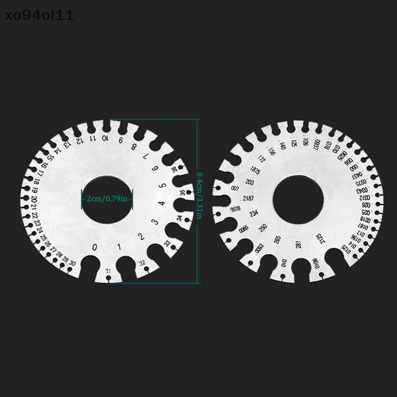 Xo 0-36 Bulat AWG SWG Kawat Pengukur Ketebalan Penggaris Gauge Diameter Stainless Steel Measurer Tool OL