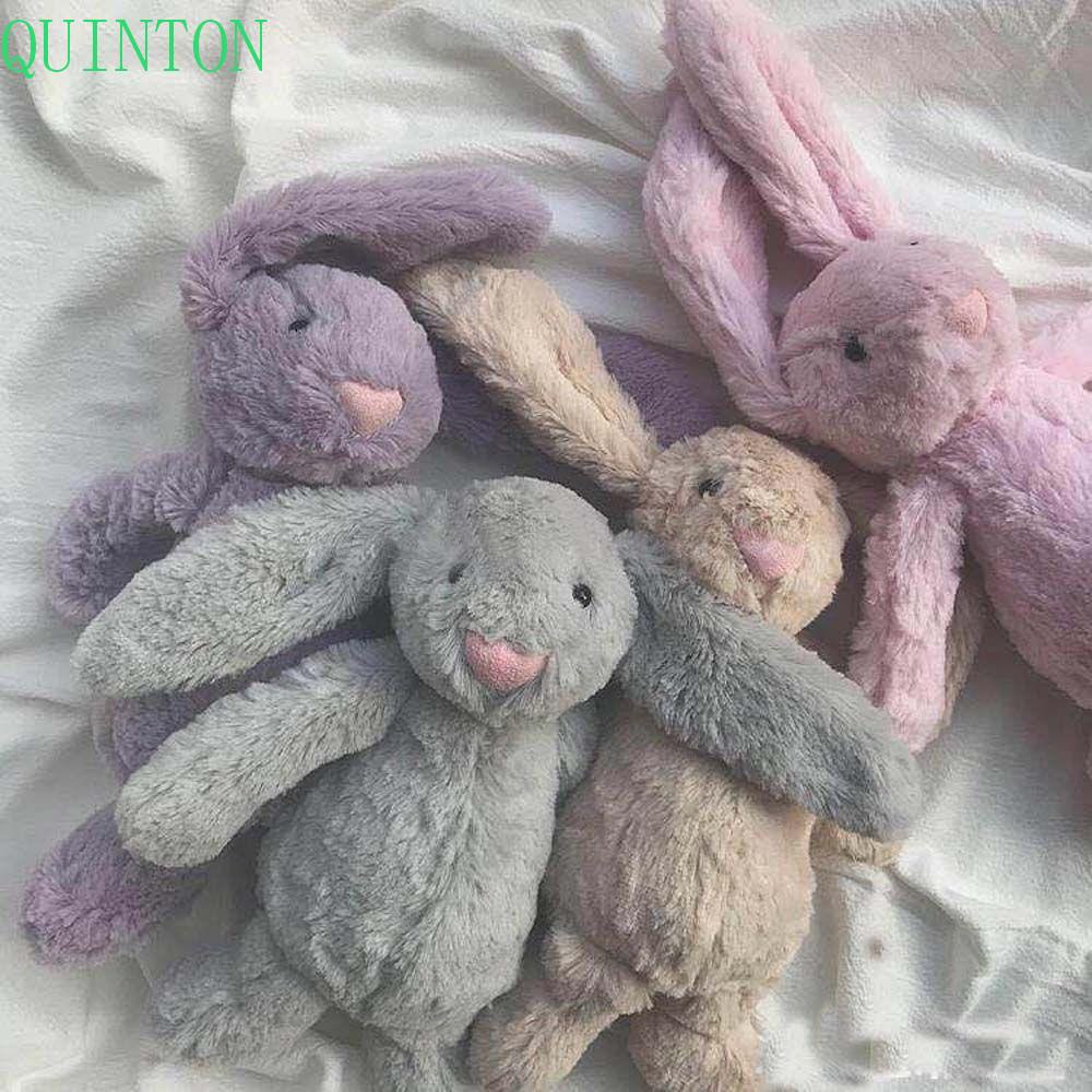 Quinton Long-eared Rabbit Plush Doll 30 cm Kartun Pink Anak Malu Boneka Kelinci Hewan Boneka Mainan