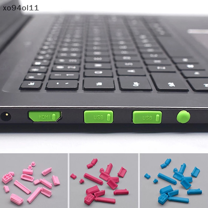 Xo 16pcs /Set Colokan Debu Laptop Set USB Port VGA Karet Penutup Pelindung OL