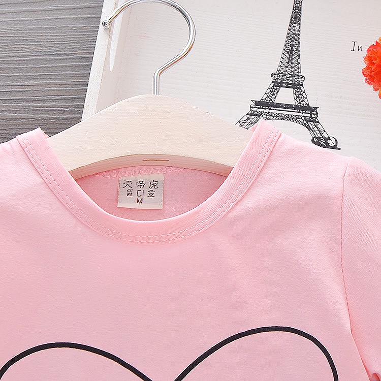 KAOS ANAK PEREMPUAN ATASAN LOVE MORE ANAK USIA 1 SAMPAI 5 TAHUN IMPORT