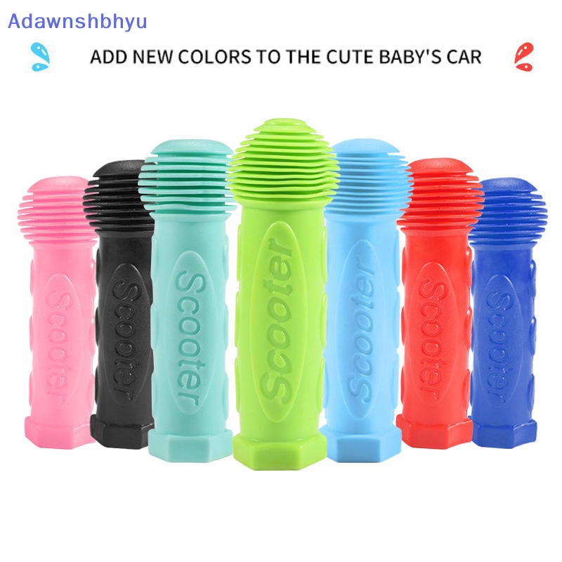 Adhyu Grip Karet Handle Pegangan Stang Sepeda Cover Anti-Selip Sepeda Roda Tiga Skateboard Scooter Untuk Anak Kids Biru Merah ID