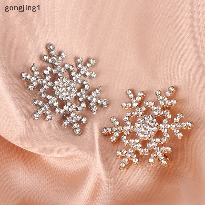 Ggg Berlian Imitasi Hias Snowflake Berbentuk Bros Alloy Brooch Perhiasan Aksesoris ID