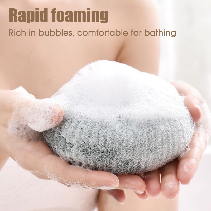 Loofah Bath Ball with Suction Cup /Nylon Bunga Mandi Nyaman /Antibacterial Body Cleaner Exfoliat Scrubbers/Sikat Pembersih Pijat Tubuh Jepang/Aksesoris Kamar Mandi