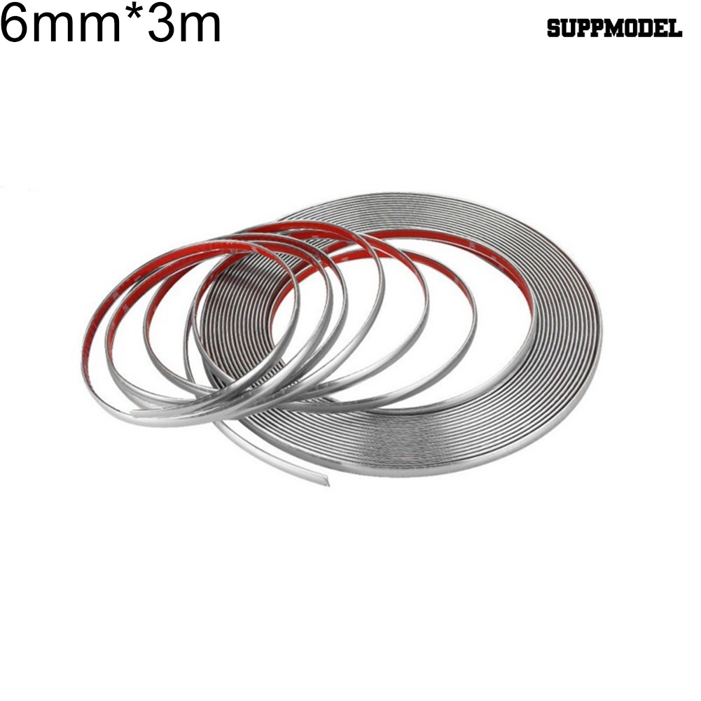 [SM]Universal 6mm 15mm 18mm 22mm Mobil Chrome Styling Dekorasi Moulding Lis Strip