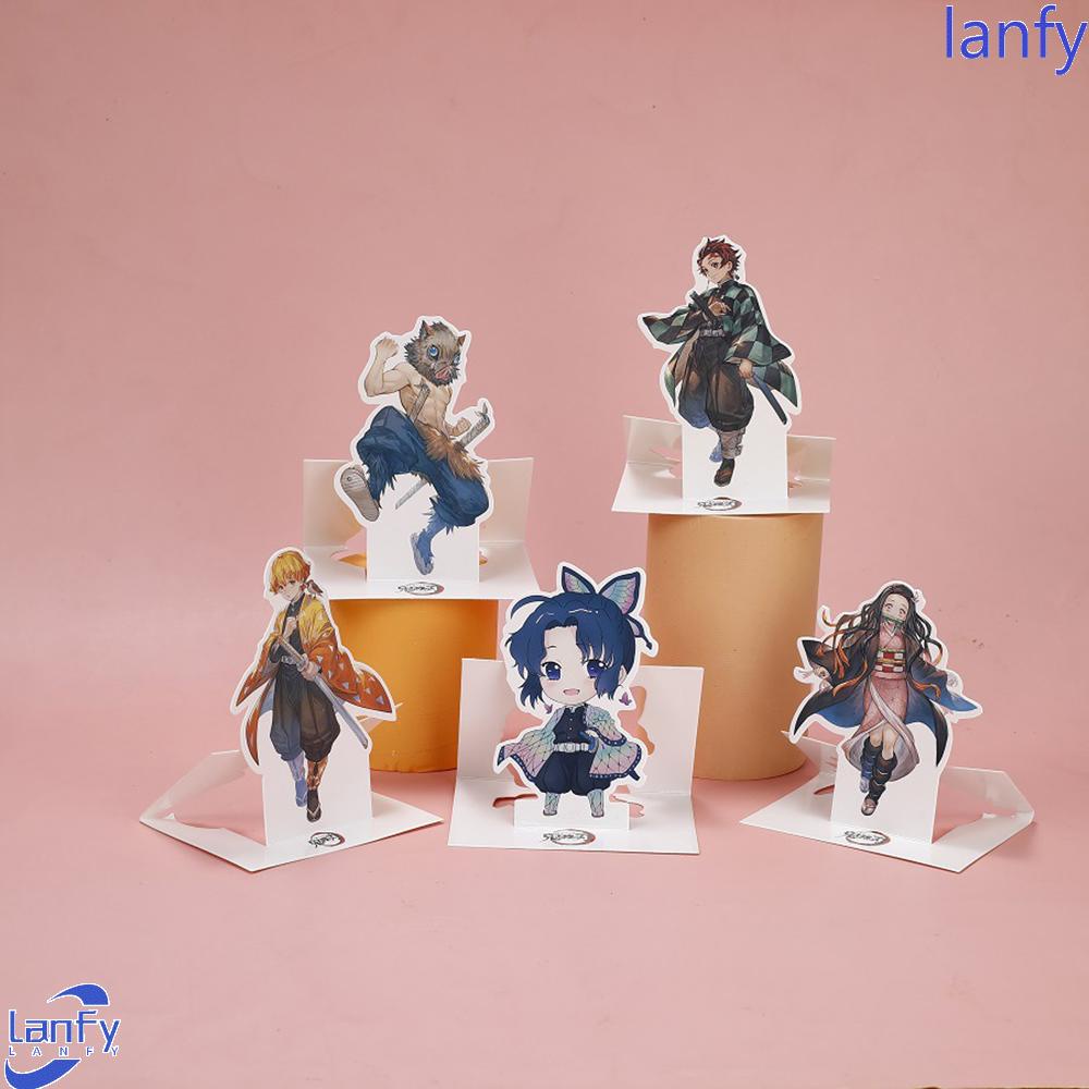 Lanfy Anime Demon Slayer Kimetsu No Yaiba Inosuke Kamado Tanjirou Action Figure Desktop Berdiri