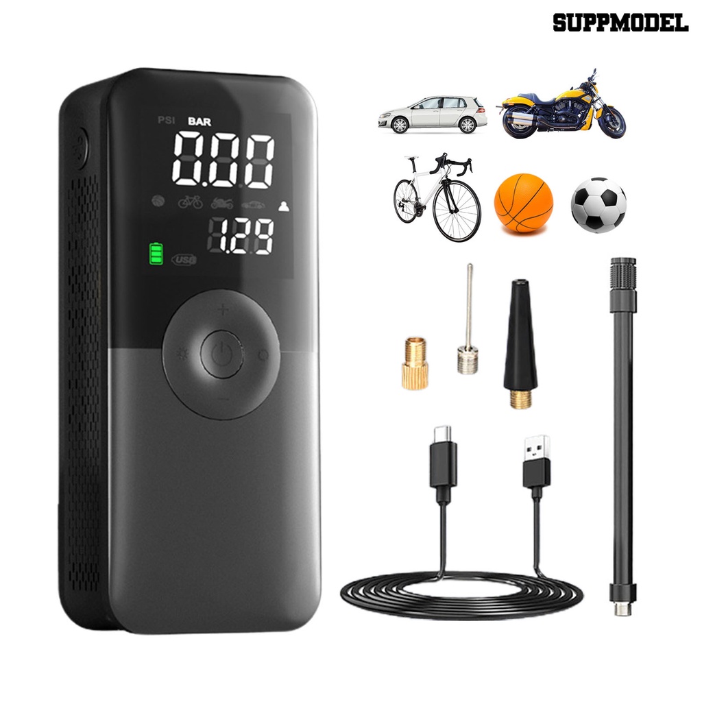 [SM]Tire Inflator Digital Display Lampu LED Banyak Digunakan Otomatis Shut-off Waktu Siaga Lama Tiup Cepat Portabel Akurat Layar LCD Pompa Angin Perlengkapan Mobil