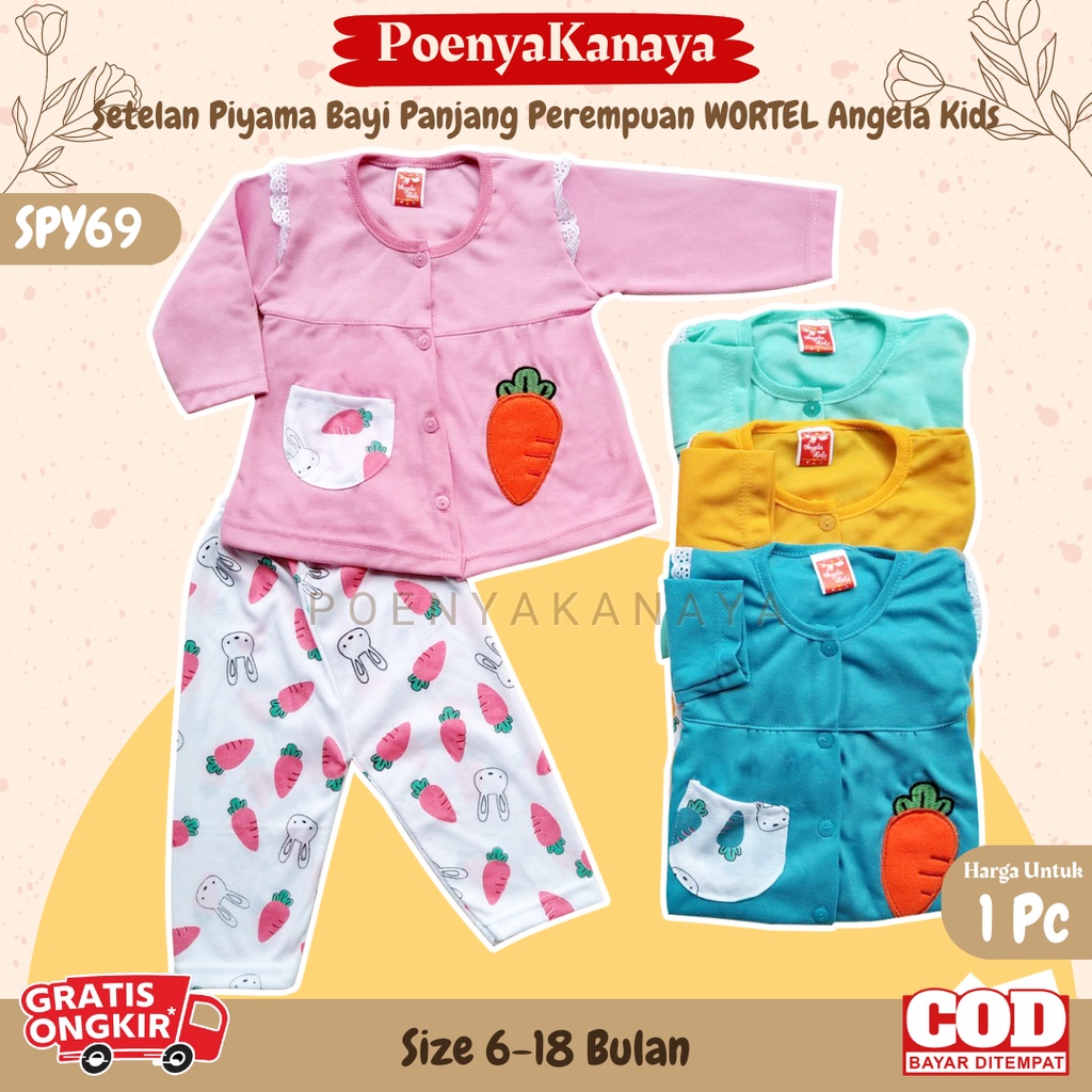 Setelan Baju Bayi Piyama Bayi Panjang Perempuan WORTEL Angela Kids 6-18 bulan SPY69