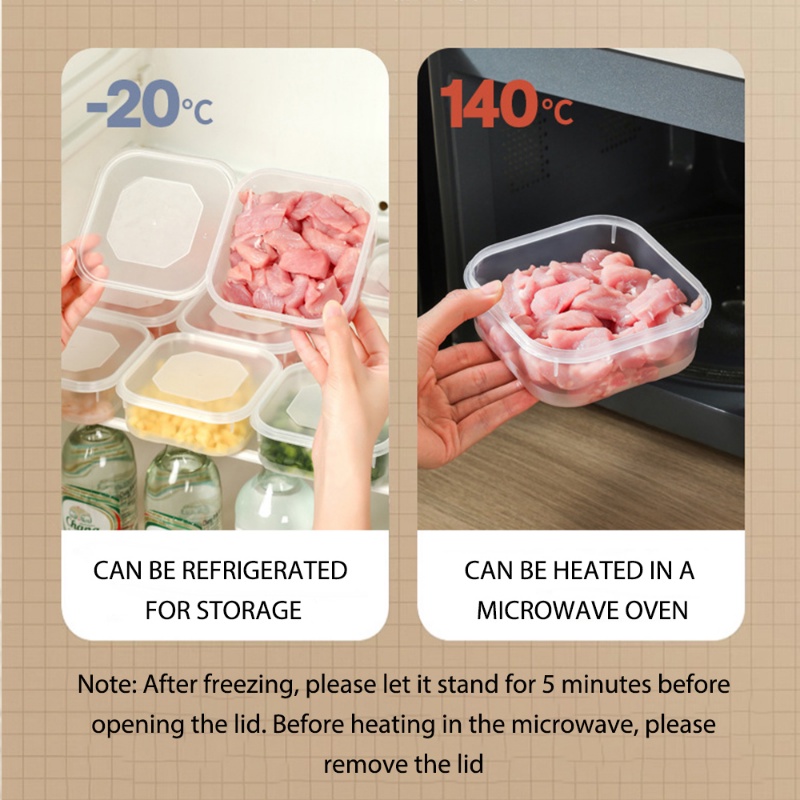 Kotak Penyimpanan Makanan Kulkas/Portable Food Fruit Vegetables Organizer/Food Grade Frozen Meat Case/Freezer Wadah Fresh-Keeping/Rice Sub-Packing Box