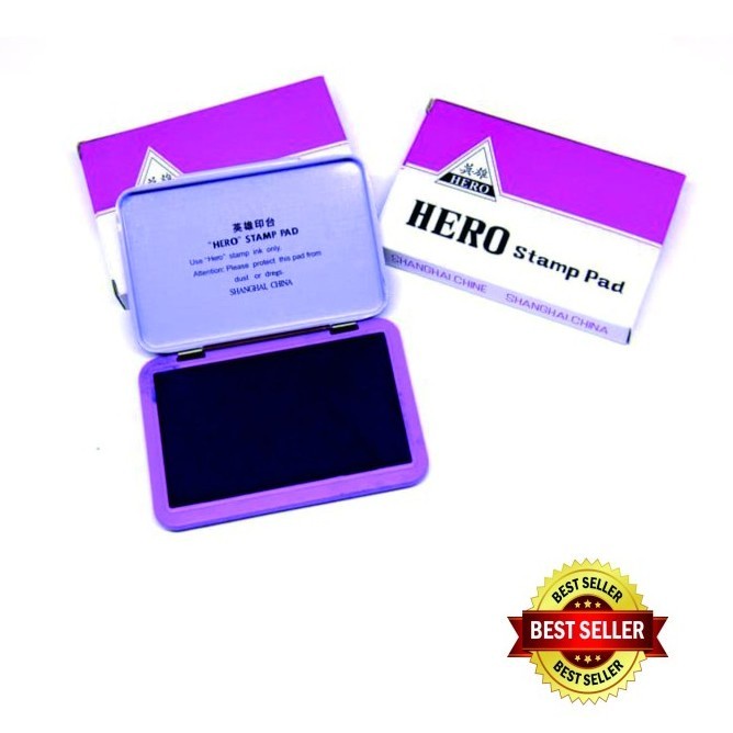 

bantalan stempel merk hero sudah bertinta ungu