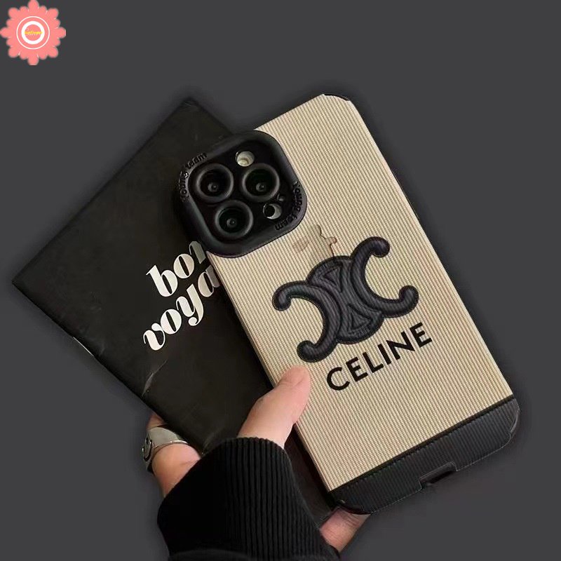 IPHONE Case Stiker Tekstur Kulit Mewah Kompatibel Untuk Iphone7 8 Plus XR X XS Max11 14 12 13 Pro Max Pola Rajut Lucu Garis Keju Bear Lembut Trendi Merek Silicon Cover