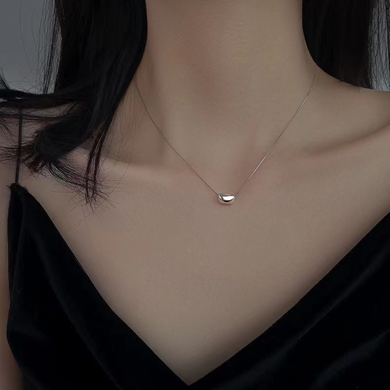 Kalung Kacang Sederhana Perempuan Jepang Korea Gaya Baru Trendi Unik All-Match High-End Peas Pendant Klavikula Cha