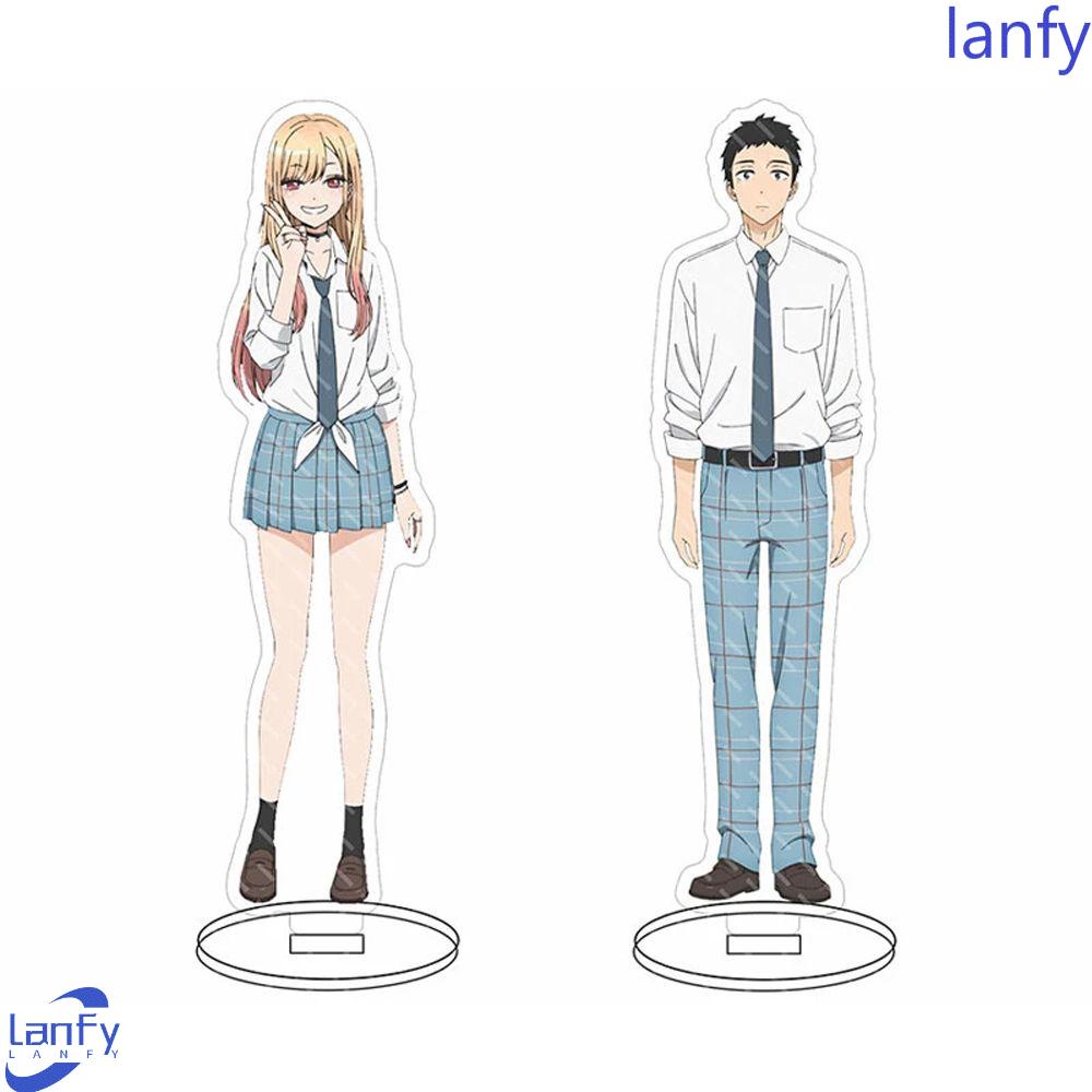 Lanfy My Dress-Up Acrylic Stand Model Koleksi Mainan Desk Decor Figure Model Kartun Karakter Manga Stand Display Akrilik