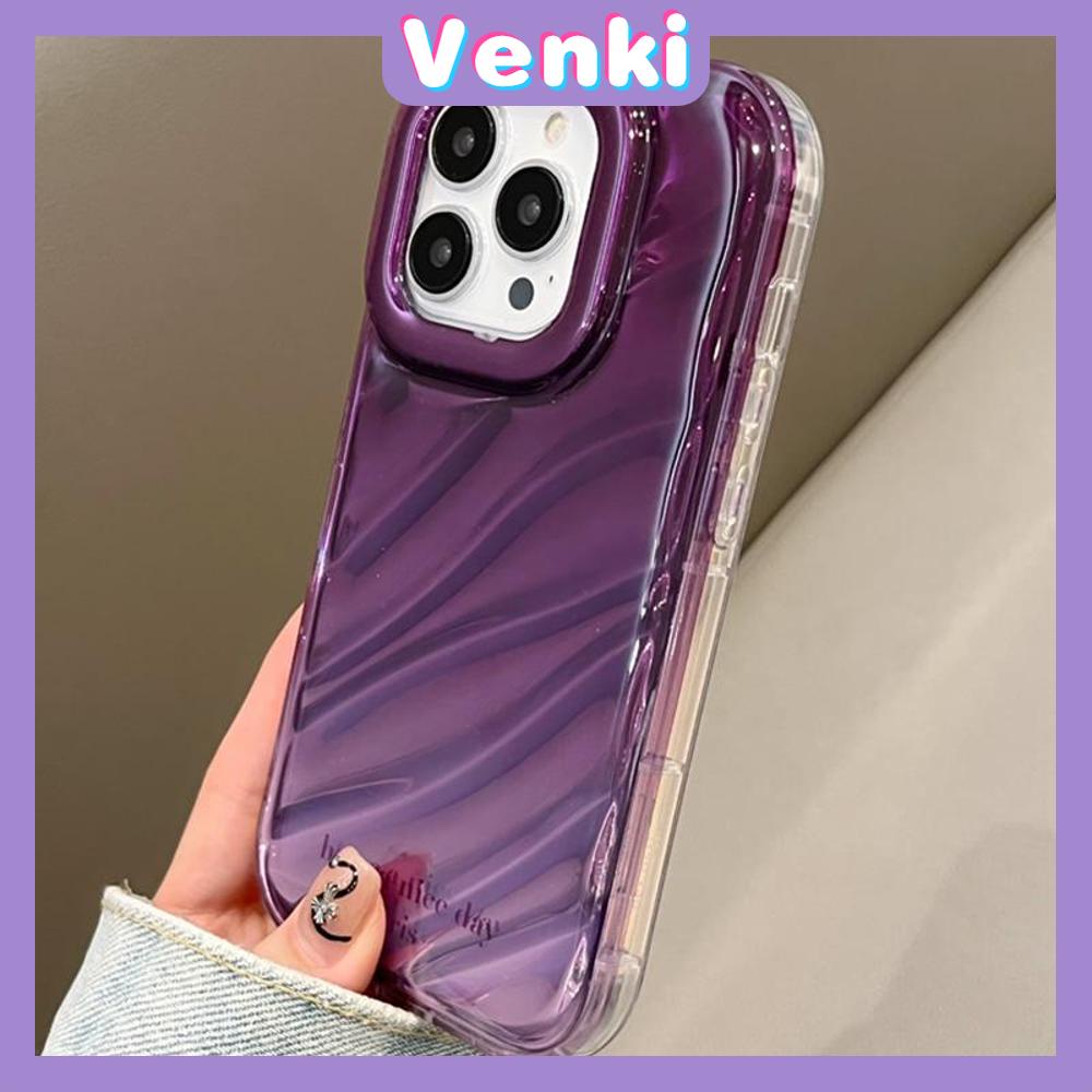 VENKI - Untuk iPhone 11 iPhone Case Laser Reflektif Bening Phone Case TPU Soft Shockproof Airbag Case Gradien Ungu Kompatibel dengan iPhone 14 Pro max 13 Pro max 12 Pro Max XR XS 7