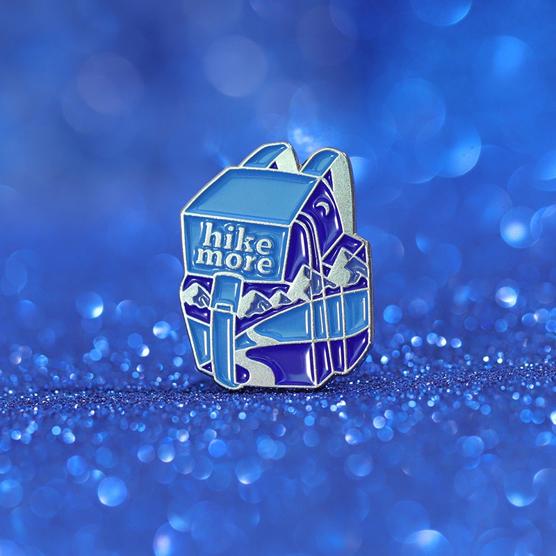 Bros Enamel Hiking Outdoor Tent Night View Lapel Pin Ransel Badge Hadiah Untuk Teman