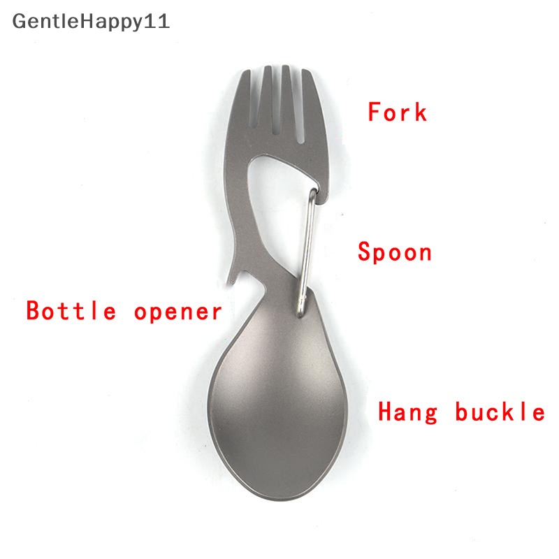 Gentlehappy Outdoor Camping Piknik Stainless Steel Garpu Sendok Peralatan Makan Ultralight Berguna id