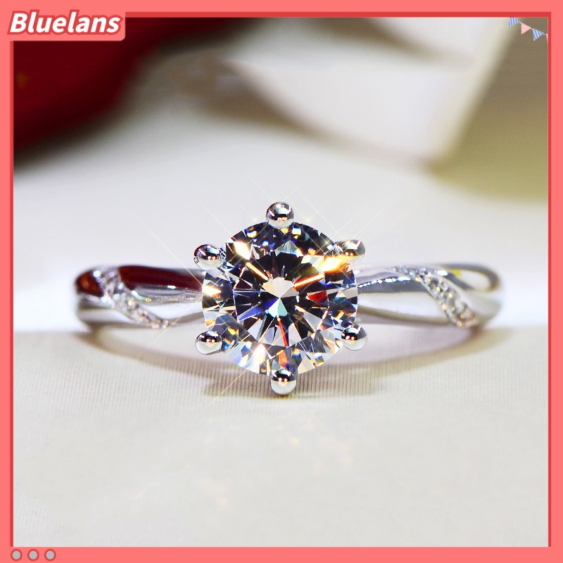 [BLS] Pt950 platinum Disepuh Imitasi grade D Karbon Tinggi moissanite Cincin Berlian Klasik Mikro Bertatahkan Delapan Hati Delapan Panah Enam Cakar Cincin Wanita