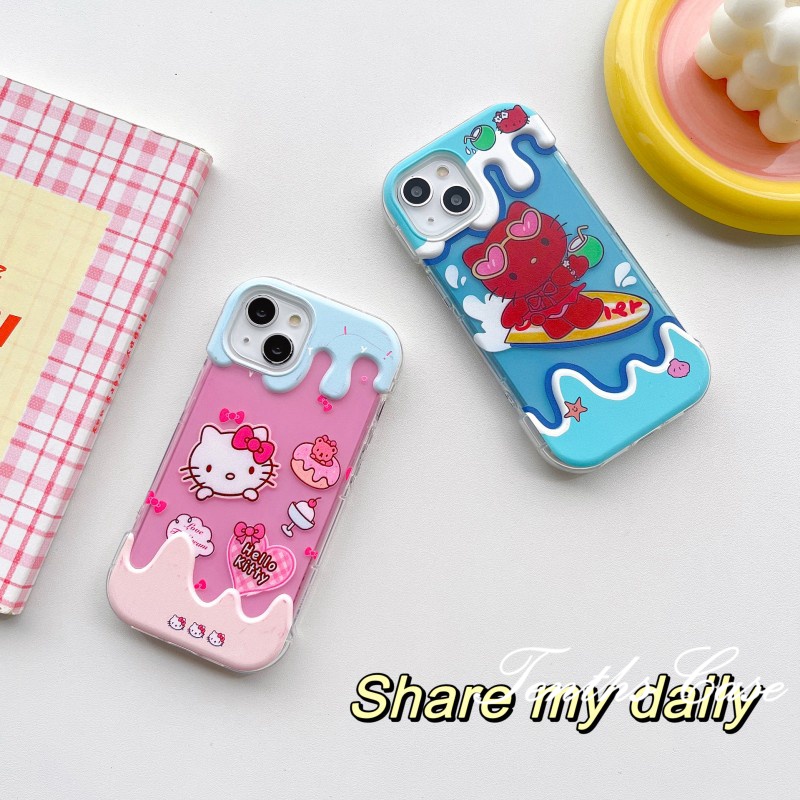 Kompatibel Untuk Iphone14 13 12 11 Pro Max X XR Xs Max8 7 6 6s Plus Se2020Gambar Kartun Lucu Es Krim Ponsel Case Bening Soft Cover